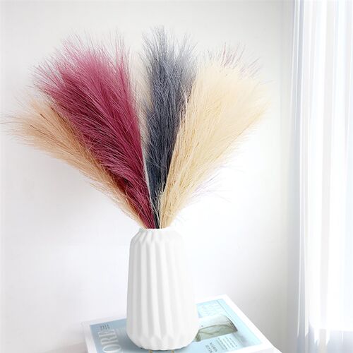 10Pcs Artificial Pampas Grass Bouquet For Home Wedding Decor