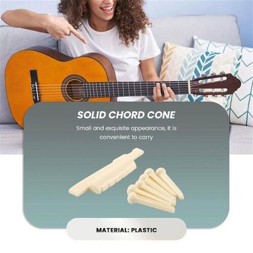 6 Bridge Pins + saddle + bridge saddle Bone / Bone Acoustic