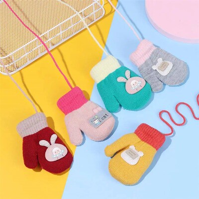 Thicken Mittens for Children Kids Mittens Winter Cute Knitte
