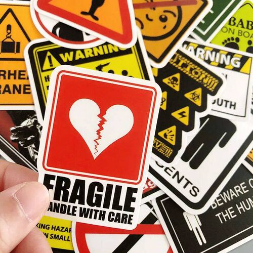 10/30/50Pcs Warning Mark Waterproof Graffiti er Decorative L