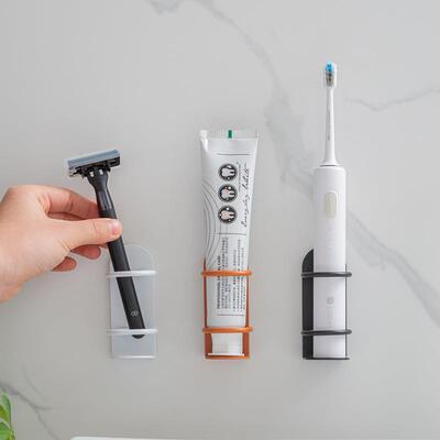 Wall Mounted Toothbrush Holder Adhesive Bathroom Organizer