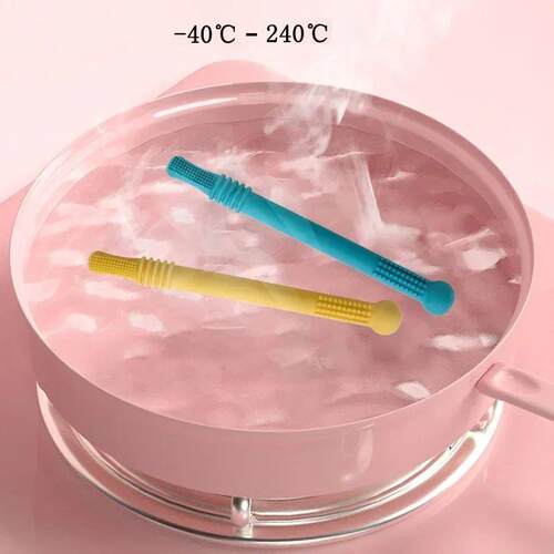 Baby Chewable Safe Toy Silicone Molar Straw Baby Teether Bab