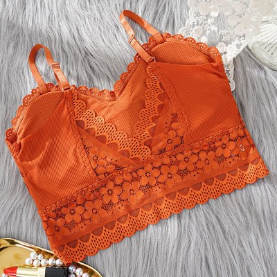 New Women Lace Bras Top Comfortable Bralette Solid Color Add