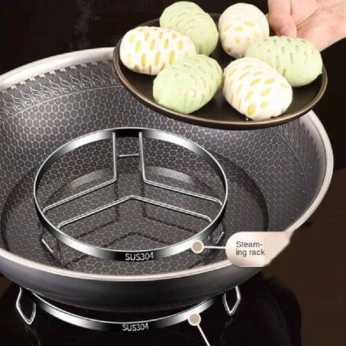 New Stainless Steel Steamer Pan Rack Round Multifunction