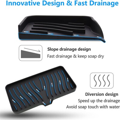 Silicone Soap Dish Bar Soap Holder Self Draining Soap Tray