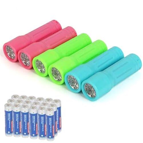 Hilngav 6-Pack Mini Flashlight Set, Small Multicolor Kids