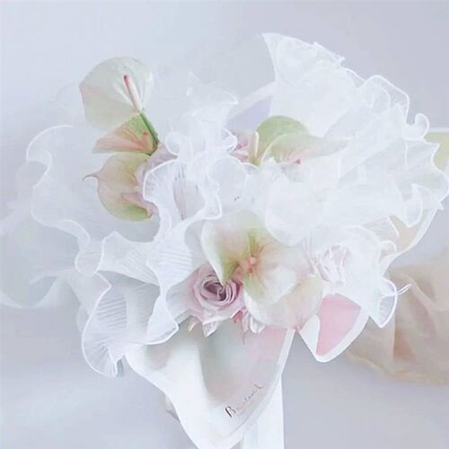 Pearl-edged bouquet wrapping paper, mesh flower wrapping pap