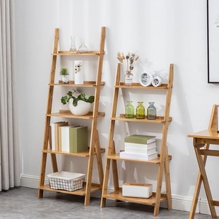 Trapezoidal shelf shelf against the wall bookshelf Multi-sto