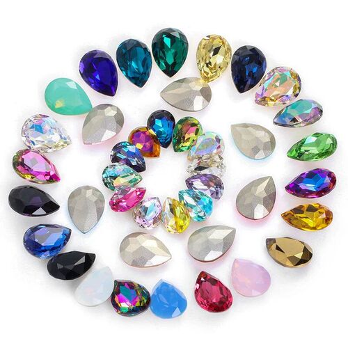 Twinkling Violet Tear Drop K9 Glass Rhinestones Glass Crysta