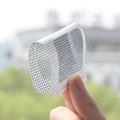 Repair and patching stickers for mosquito screens, self-adhe