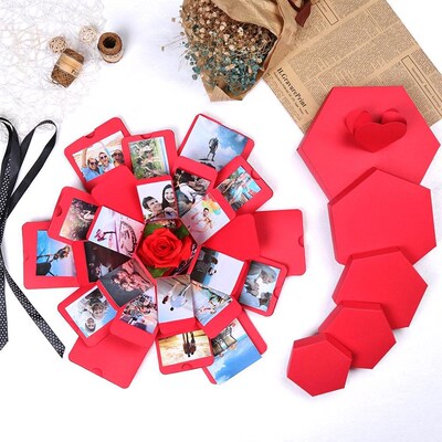 Creative Explosion Box Gift Surprise Love Paper Box Hexagona
