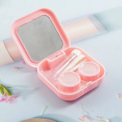 Women Men 4 Color Eye Contact Lenses Cases Girl Black Purple