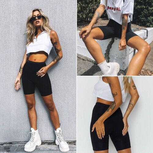 Women Summer Cycling Bike Shorts Stretch Basic Shorts Fitnes