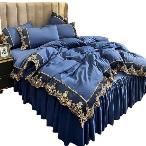 Lace Edge Bed Skirt Bedspread Sanding Four-piece Set 1.5 M 1