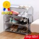 shoe hanger rack frame organizer fold storage combination