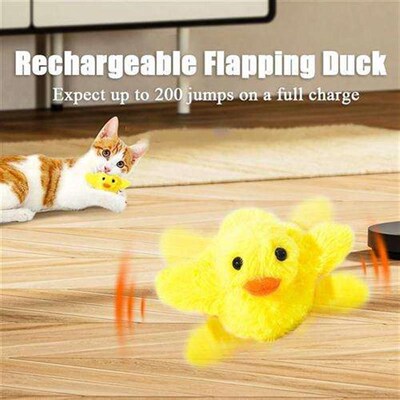 Flapping Duck Cat Toys Interactive Electric Bird Toys Washab