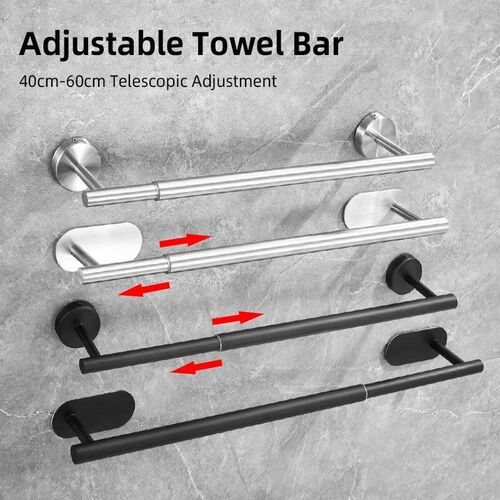 Towel Bar Adjustable 40cm to 60cm Bathroom Towel Rack SUS304