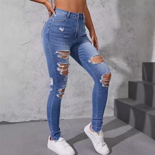 Promotional Independent Station Ripped Tight Casual Fashion