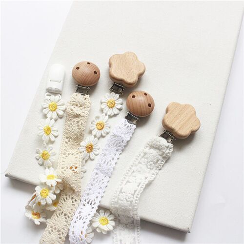 Baby Pacifier Clip Chain Daisy Lace  Anti-lost Pacifier Hold