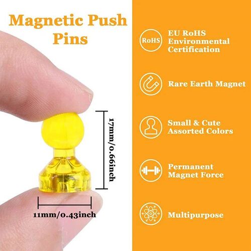 Neodymium Magnet for Fridge, Magnetic Push Pin, Perfect Magn