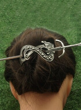 Retro Viking Celtic Dragon Hairpin Sword Hair  For Women Jew