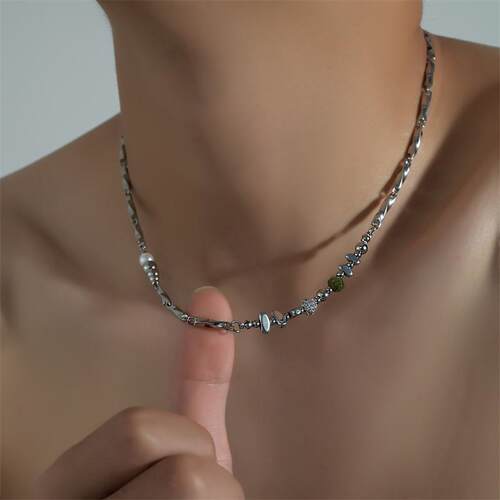 Non-staining mens cool style stainless steel collar necklac