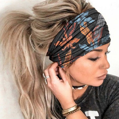 Bohemia Wide Cotton Stretch Women Headbands Headpiece Head W