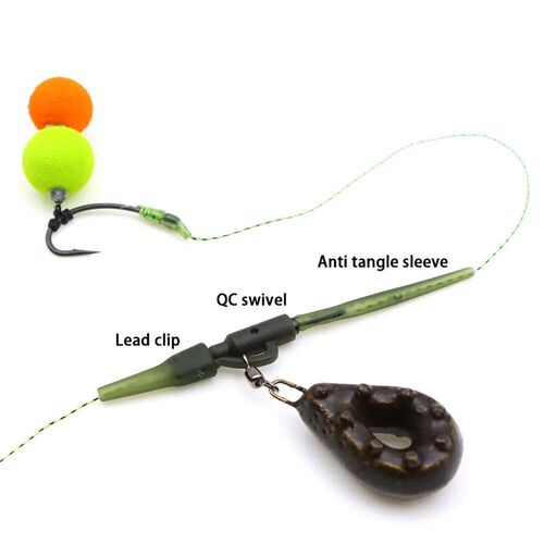 10pcs Carp Fishing Accessories Safty Lead Clip Tail Rubber F