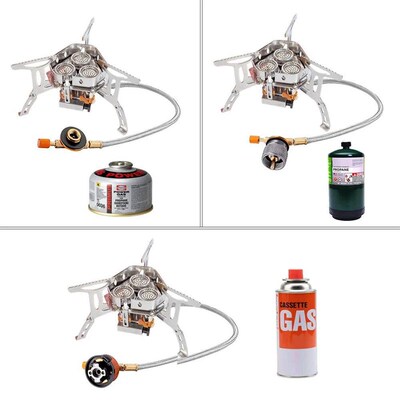 TARKA 3 Heads Gas Stove Tourist Camping Burners Folding Back