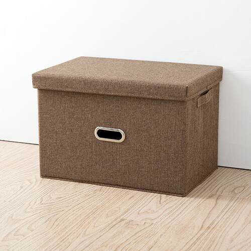 Cotton Linen Storage Box Covered Folding Box棉麻收纳盒