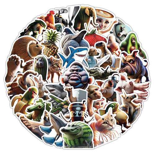 10/50PCS Abstract Animal Stickers Tung Tung Sahur Italian Br