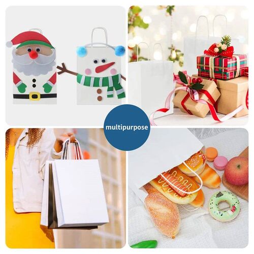 10pcs Kraft Bag Paper Gift Bags Reusable Shopping Bags Craft