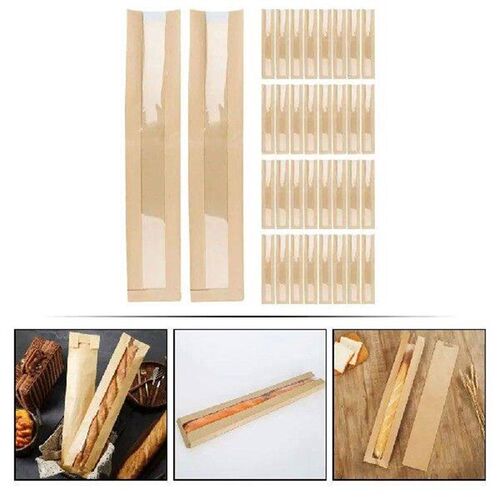 50 Pcs Bread Bags Paper Wrapping Reusable Storage Loaf Bag