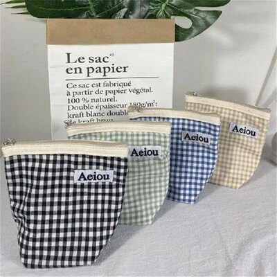 New Fashion Plaid Cosmetic Bag Ladies Fashion Clutch Make