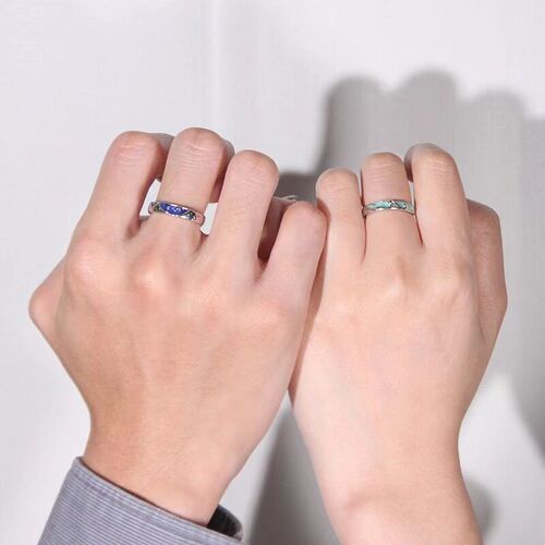 Simple Star Sea Couple Ring Men and Women A Pair of Ins Nich