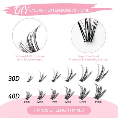 Lashes Clusters Set Extensions Kit Fake eyelashes Mix Lash C