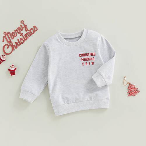 Fashion Kid Boys Girls Sweatshirt Long Sleeve Round Neck Chr