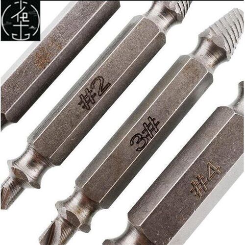 4pcs screw extractor drill bits guide set broken bolt remove