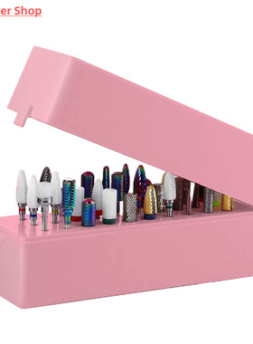 48 Holes Nail Art Drill Bits Empty Storage Box Holder Stand