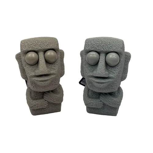 Stone man releases sss toy slowly rebounds soft Moai statue