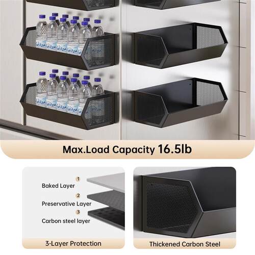 Magnetic Kitchen Storage Rack, Refrigerator Side Storage Box