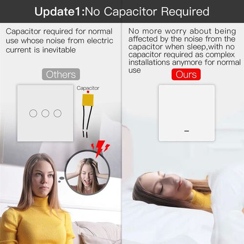 Smart Light Switch Tuya ZigBee No Neutral Wire No Capacitor