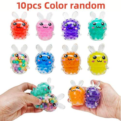 1-10Pcs Colorful Bunny Squeeze Ball Toys Easter Squishy Rabb