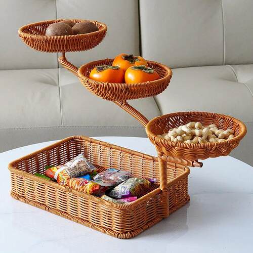 1PC Multi-Tiered Organizer Basket Stackable Storage Shelf Sp