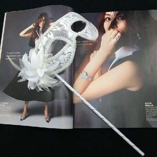 1 Pc Venice Princess Masquerade Mask Handheld Side Flower