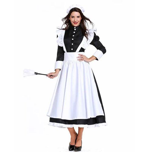S-XL Women French Maid Cosplay Female Halloween Housekeeper