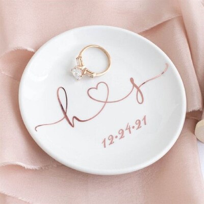 Personalized Ring Dish Wedding Ring Holder Engagement Gift B