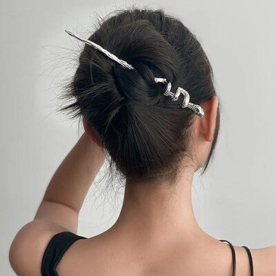 Womens Hairpin Straight Curved Metal Hair Stick Pin
