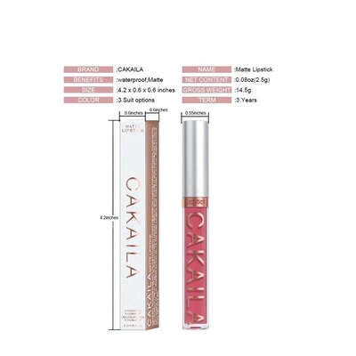 Waterproof Liquid Lipsticks Lip Makeup Matte Velvet Lipstick