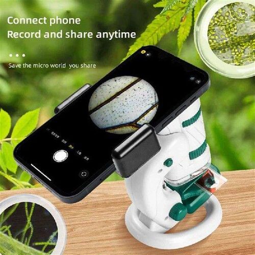 Kids Science Microscope Kit 60-180X Educational Mini Pocket